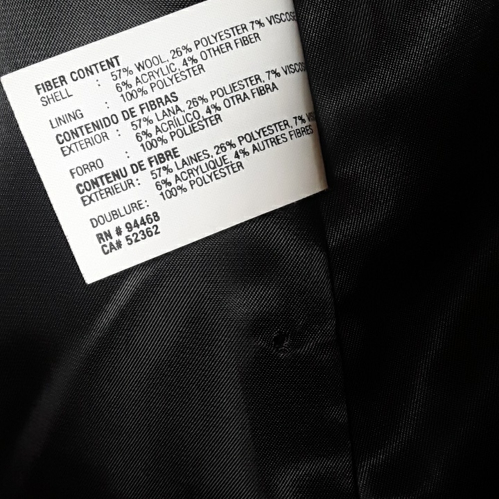 ESPIRIT BLACK Wool coat size L - Picture 16 of 16